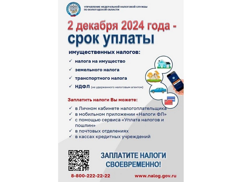 До срока уплаты имущественных налогов физических лиц осталось менее недели.